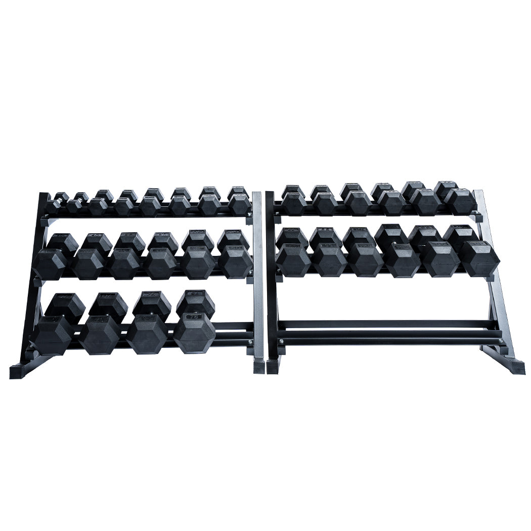 Rubber Hex Dumbbell Set Racks 5-75lb – Northern Fitness