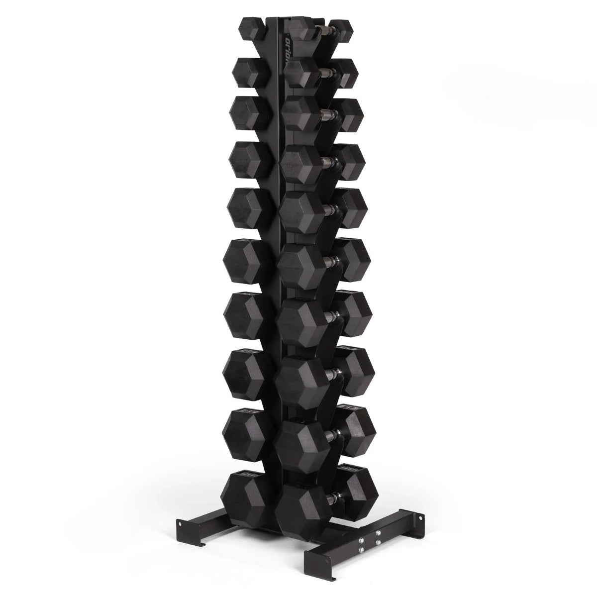 Orion 5-50lb Rubber Hex Dumbbell Set + 10 Pair Rack – Northern Fitness