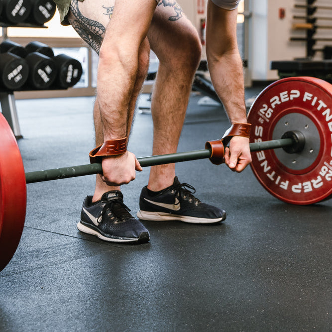 REP Fitness Cable Attachments Leather Lifting Straps