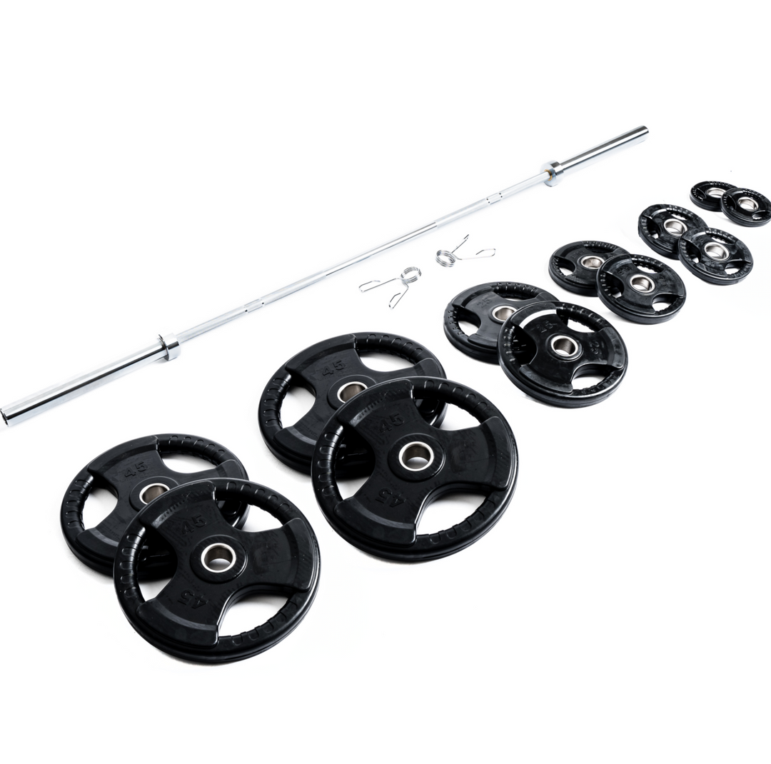 Northern Fitness Plate Set 310 lb Rubber Grip Olympic Plate & 700lb Bar Set