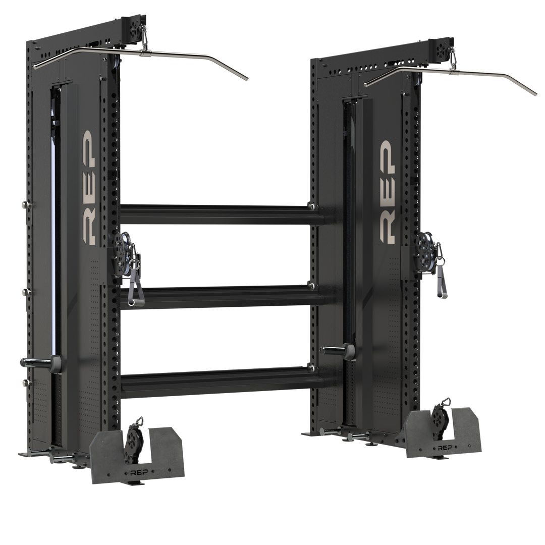 REP Home Gyms Plate Loaded + Selectorized Adonis Dual Cable Tower with Storage
