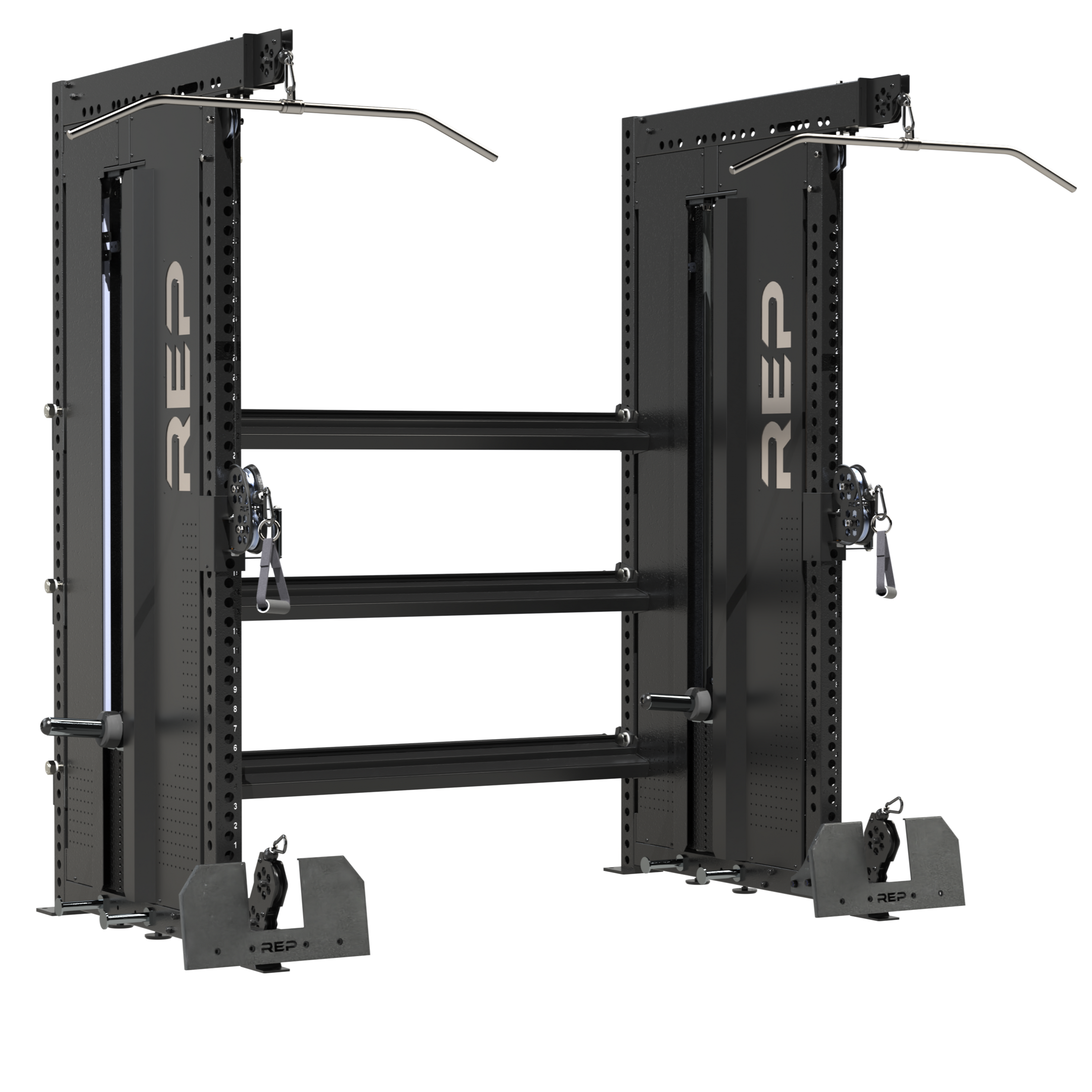 REP Home Gyms Plate Loaded + Selectorized Adonis Dual Cable Tower with Storage