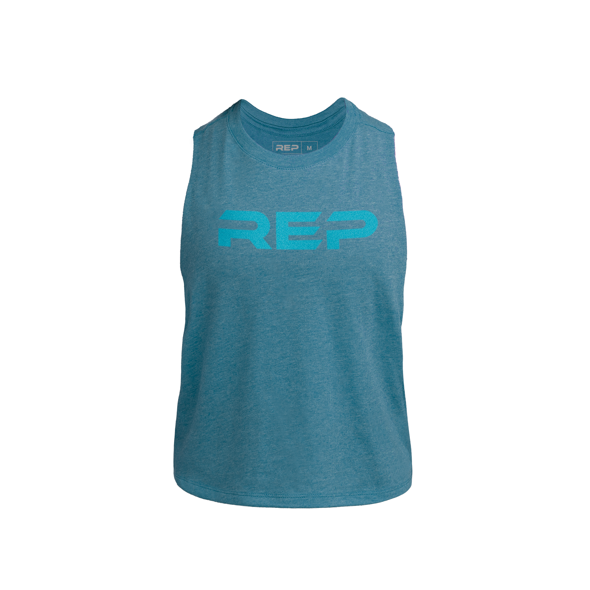 REP Fitness Apparel Teal / X-Small Women's Daily Driver Cropped Dual-Blend Tank