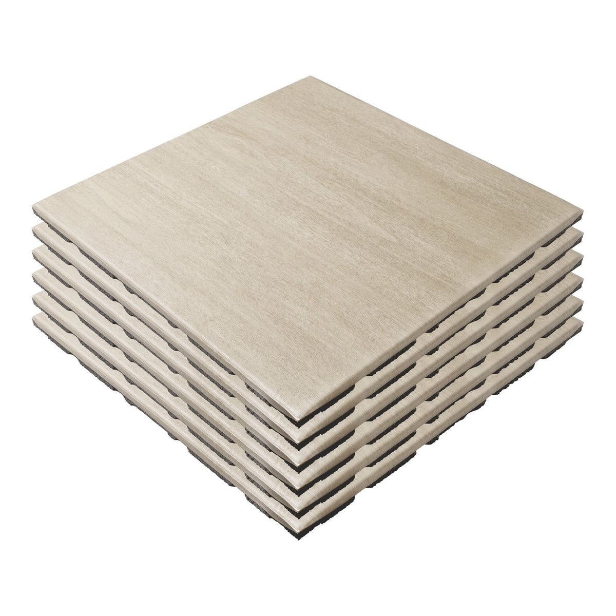 Northern Fitness Flooring 20" x 20" x 20mm Rubber Tiles with Wood Finish (6 Pack)