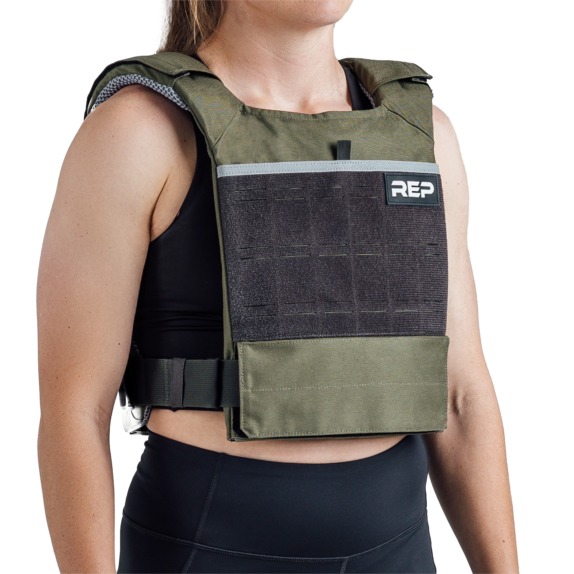REP Fitness Weighted Vests Olive Green Strata Weight Vest