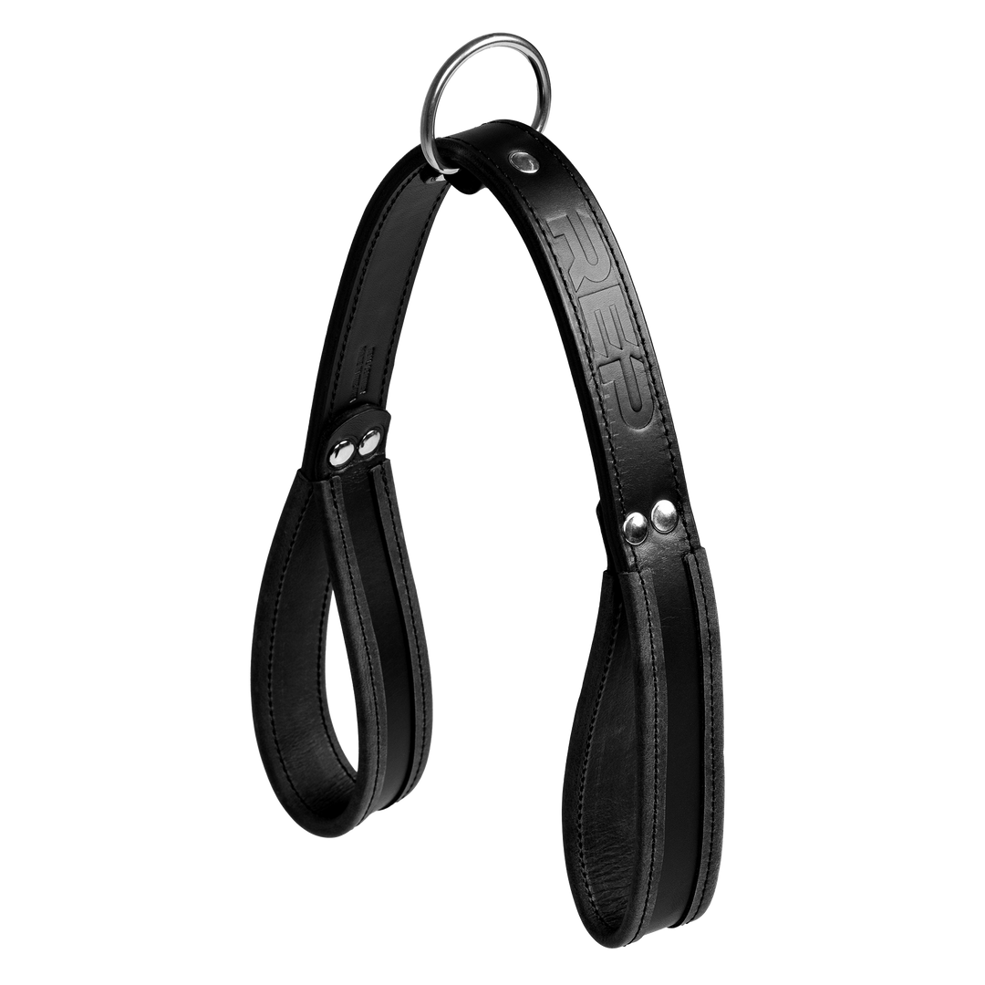 REP Fitness Cable Attachments Black Leather Accessory Strap