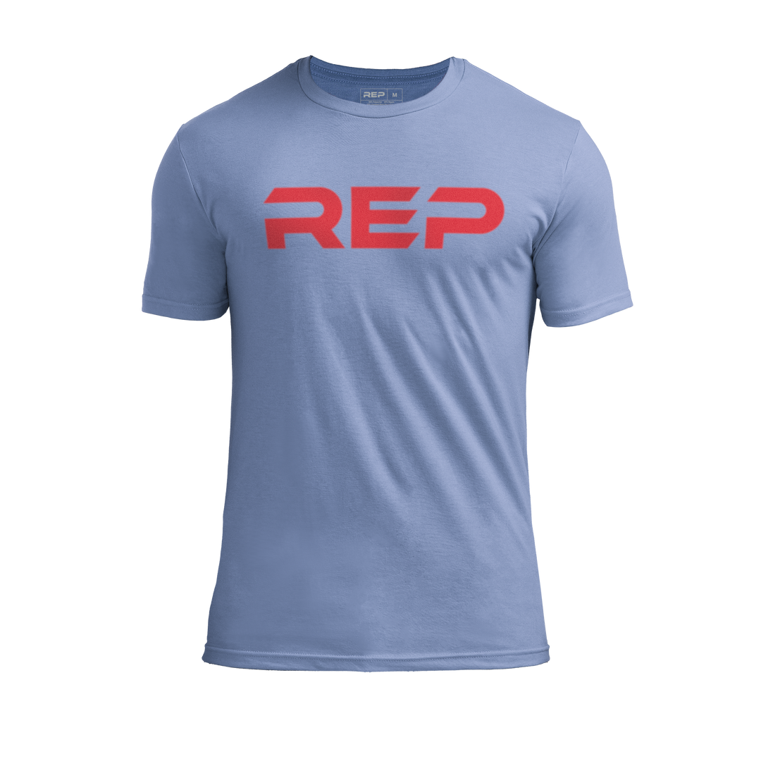 REP Fitness Apparel Blue / Red / X-Small Men's Daily Driver 2.0 Tri-Blend Crew T-Shirt