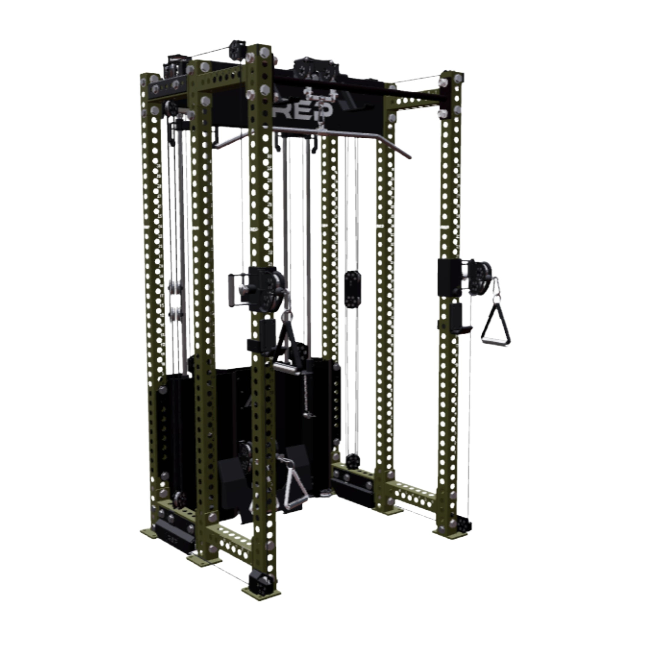 REP Fitness All-In-Ones 6-Post / 80" + 16" / Army Green Ares 2.0 Builder