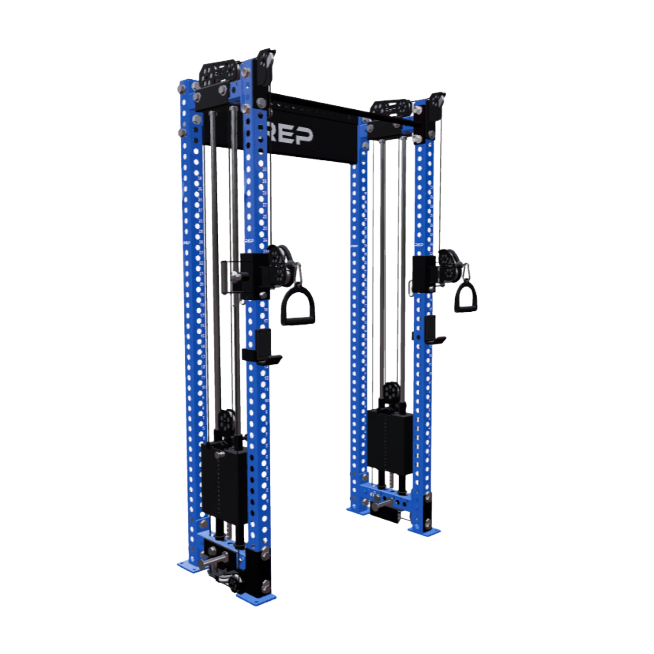 REP Fitness All-In-Ones 4-Post / 80" + 16" / Blue Athena Side-Mount Functional Trainer Builder