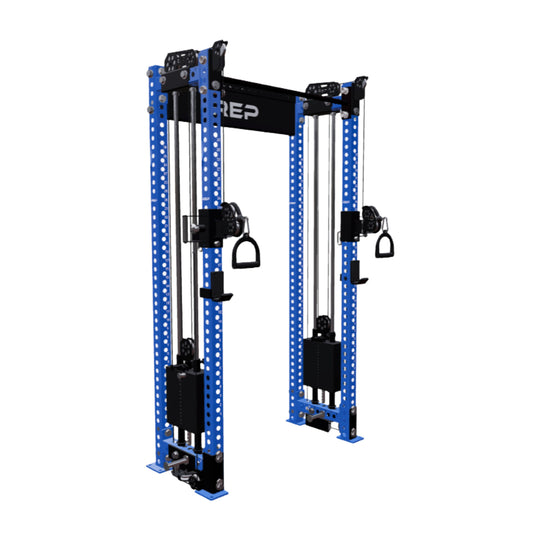 REP Fitness All-In-Ones 4-Post / 80" + 16" / Blue Athena Side-Mount Functional Trainer Builder