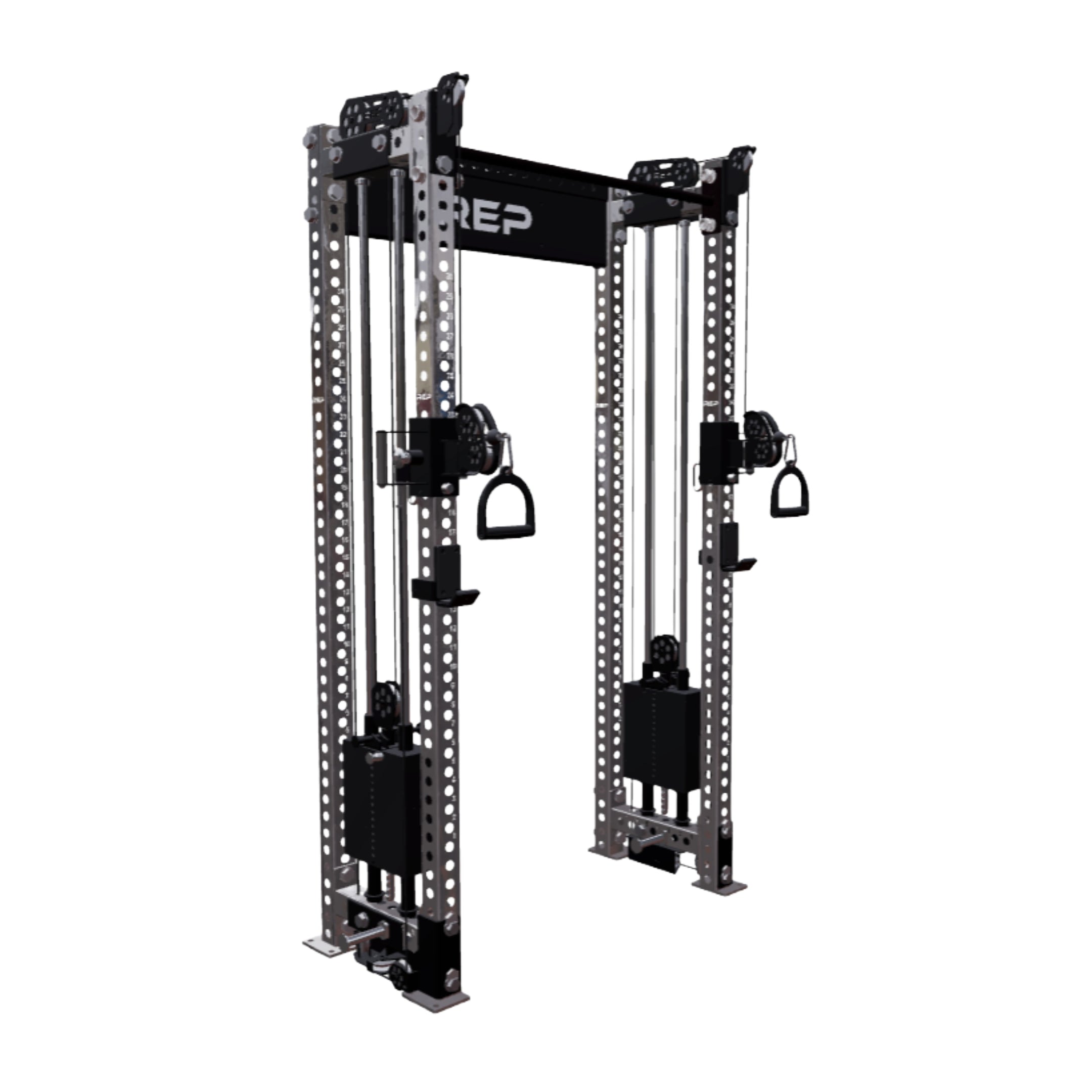 REP Fitness All-In-Ones 4-Post / 80" + 16" / Clear Coat Athena Side-Mount Functional Trainer Builder