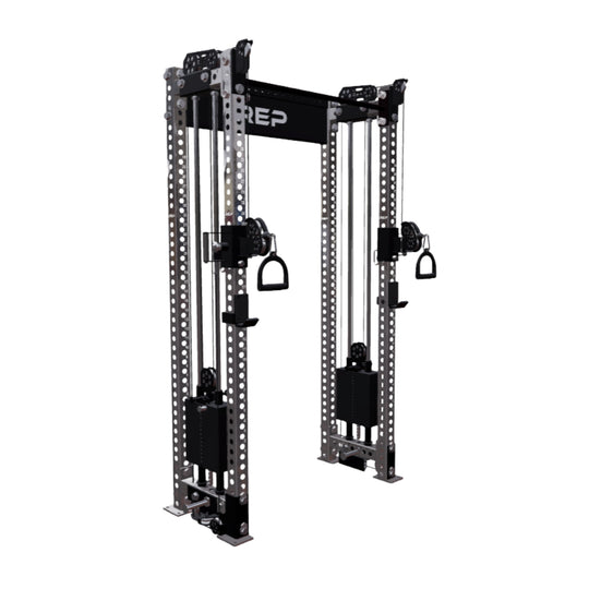 REP Fitness All-In-Ones 4-Post / 80" + 16" / Clear Coat Athena Side-Mount Functional Trainer Builder
