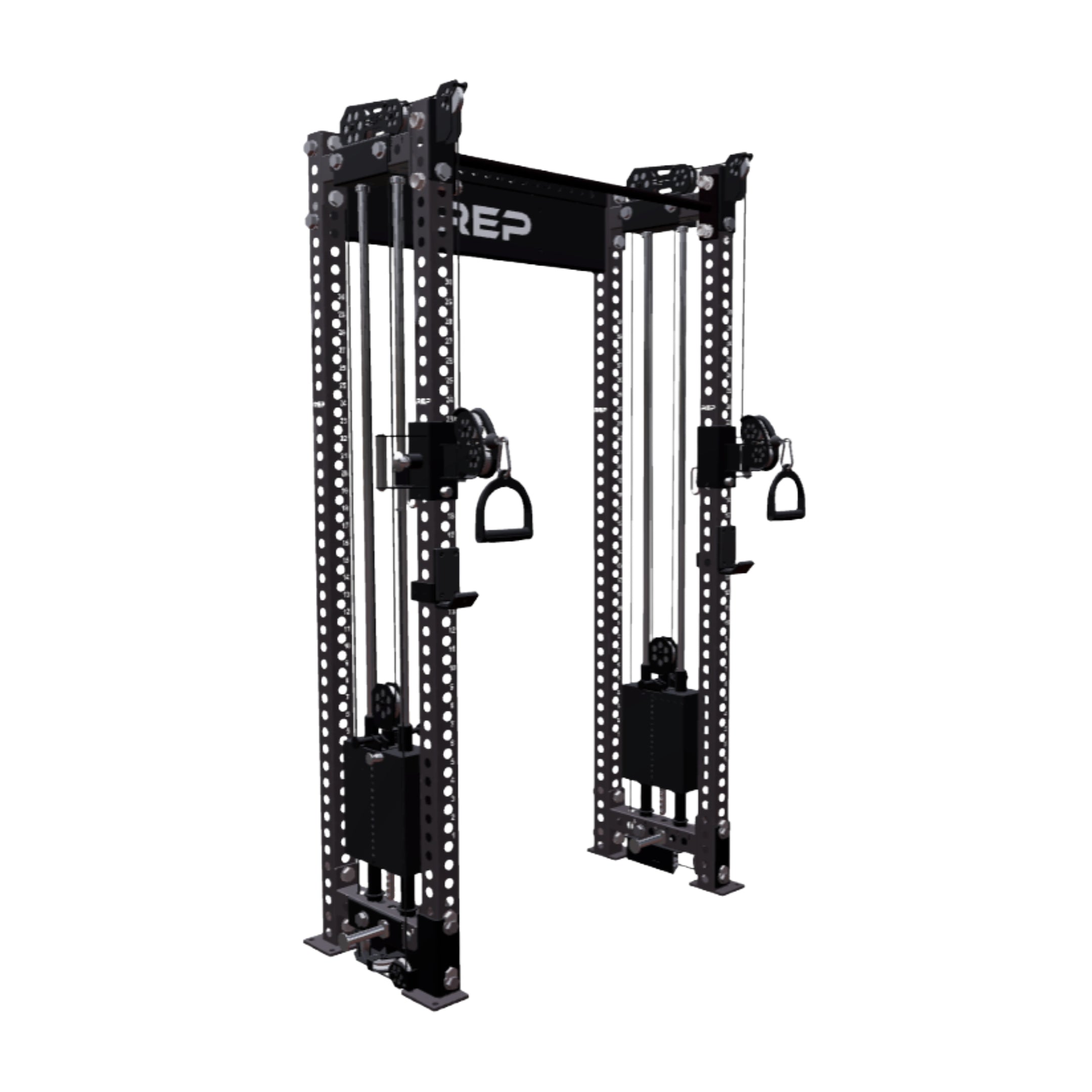 REP Fitness All-In-Ones 4-Post / 80" + 16" / Matte Black Athena Side-Mount Functional Trainer Builder