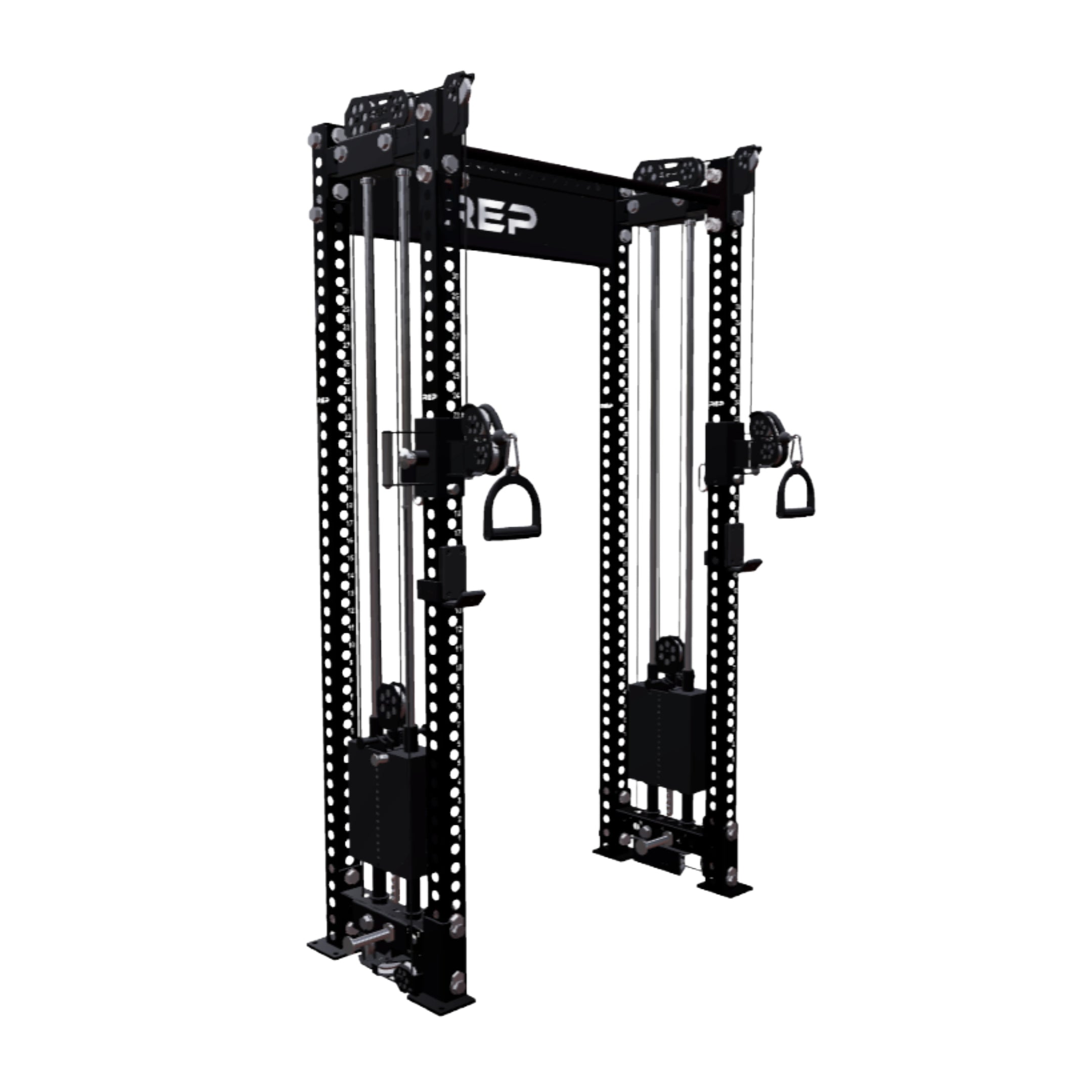 REP Fitness All-In-Ones 4-Post / 80" + 16" / Metallic Black Athena Side-Mount Functional Trainer Builder