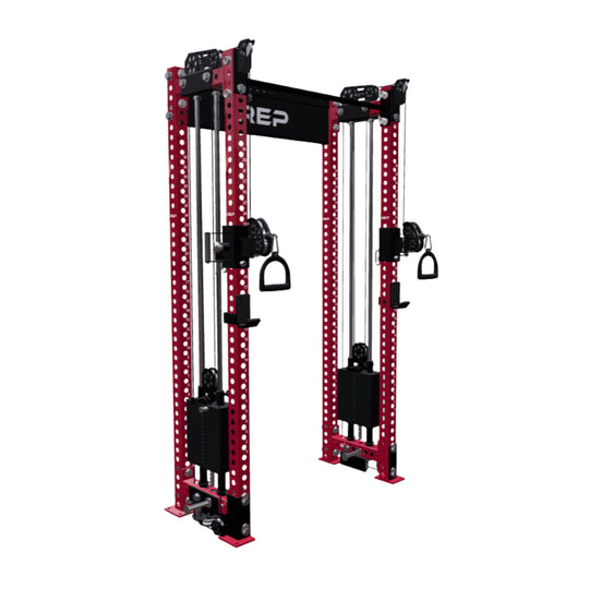REP Fitness All-In-Ones 4-Post / 80" + 16" / Red Athena Side-Mount Functional Trainer Builder