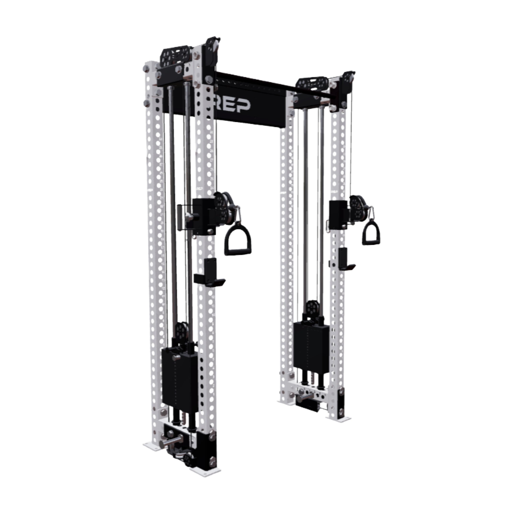 REP Fitness All-In-Ones 4-Post / 80" + 16" / White Athena Side-Mount Functional Trainer Builder