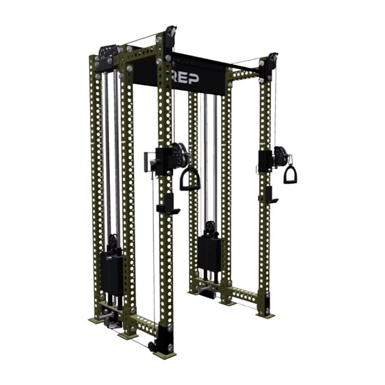REP Fitness All-In-Ones 6-Post / 80" + 16" / Army Green Athena Side-Mount Functional Trainer Builder
