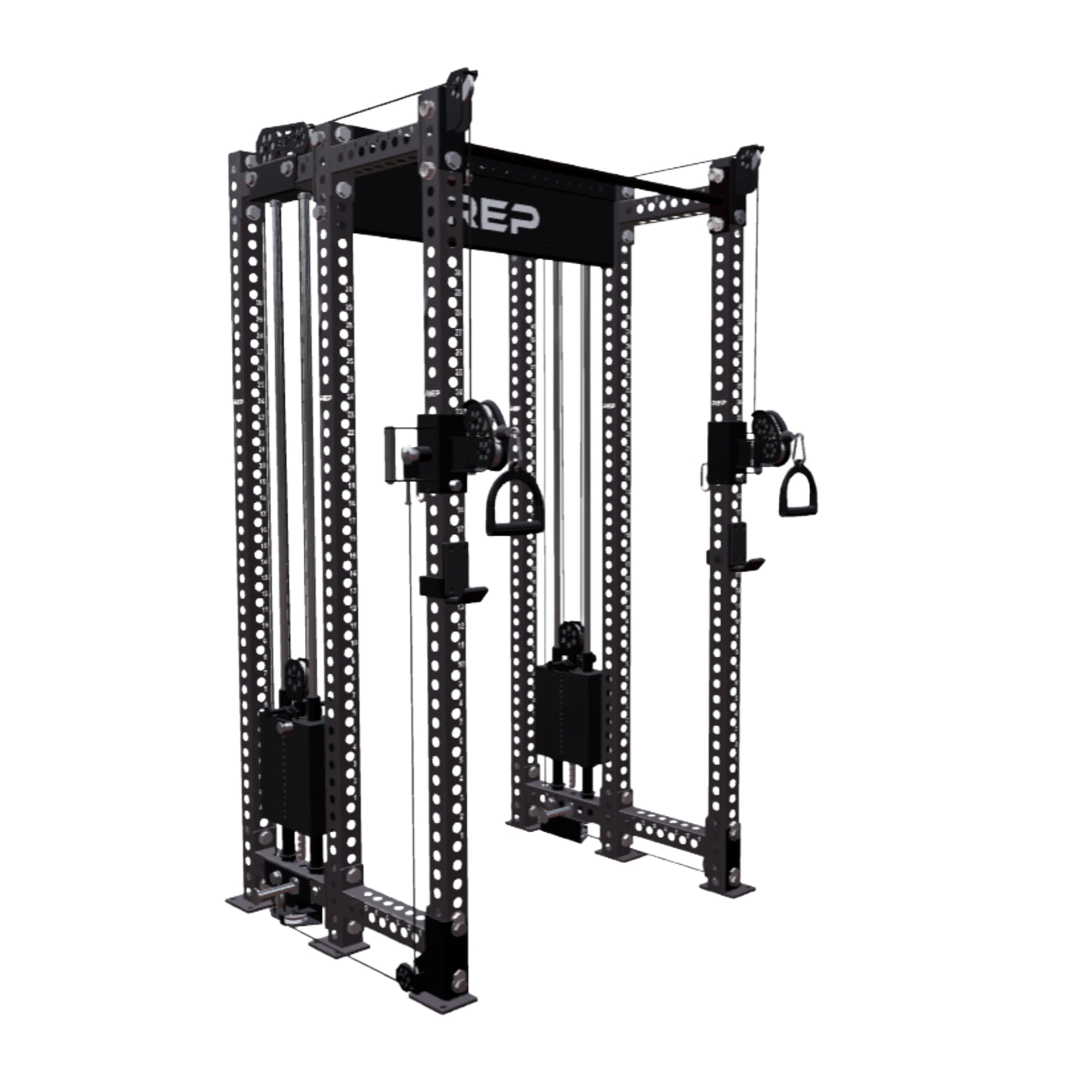 REP Fitness All-In-Ones 6-Post / 80" + 16" / Matte Black Athena Side-Mount Functional Trainer Builder