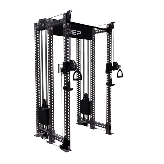 REP Fitness All-In-Ones 6-Post / 80" + 16" / Matte Black Athena Side-Mount Functional Trainer Builder