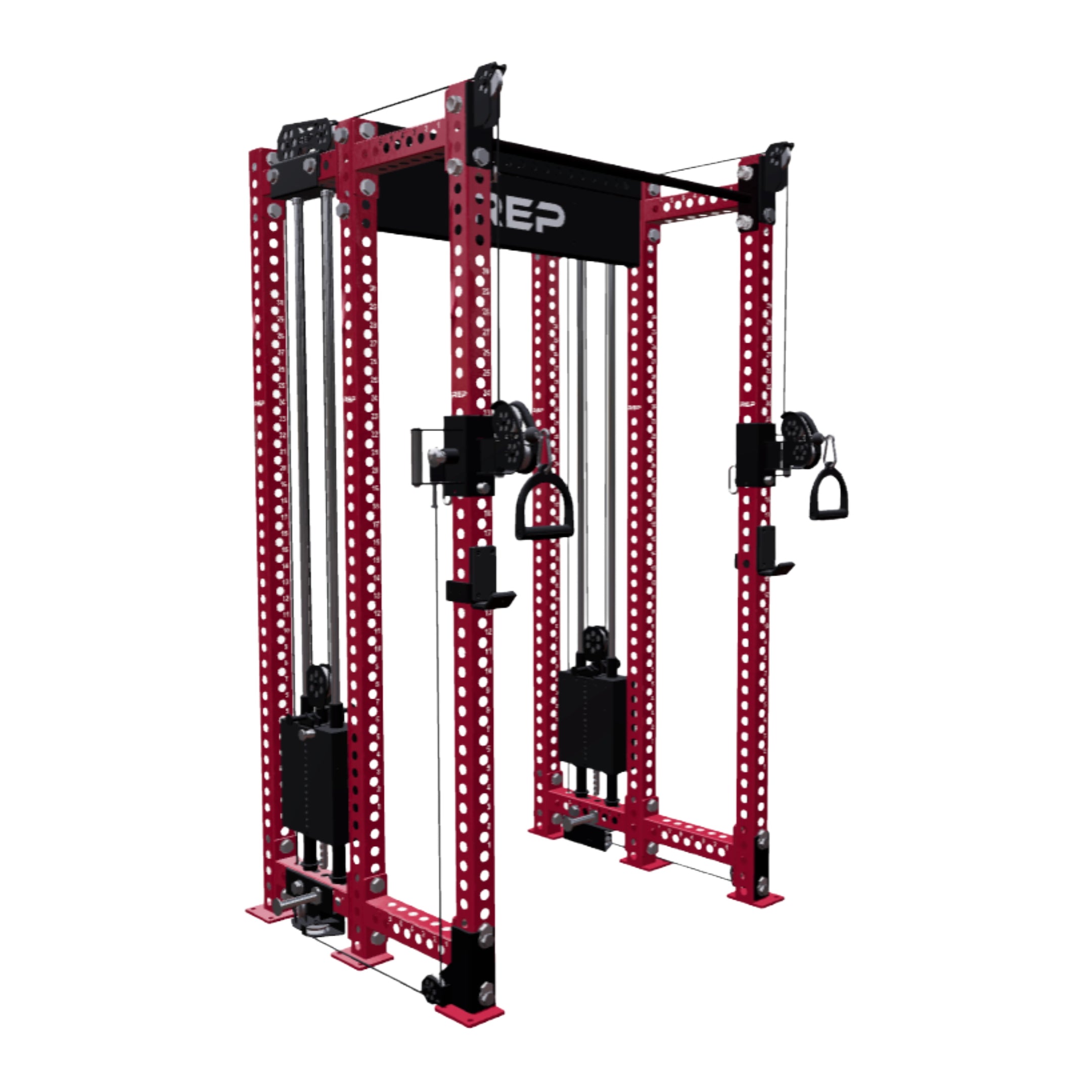 REP Fitness All-In-Ones 6-Post / 80" + 16" / Red Athena Side-Mount Functional Trainer Builder