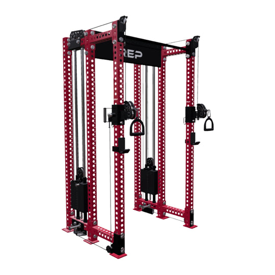 REP Fitness All-In-Ones 6-Post / 80" + 16" / Red Athena Side-Mount Functional Trainer Builder