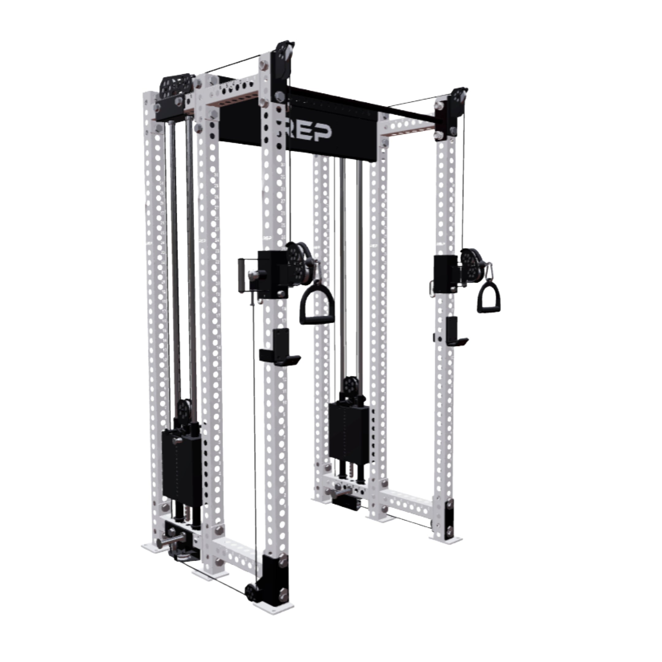 REP Fitness All-In-Ones 6-Post / 80" + 16" / White Athena Side-Mount Functional Trainer Builder