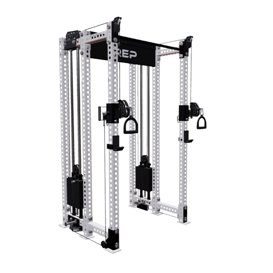 REP Fitness All-In-Ones 6-Post / 80" + 16" / White Athena Side-Mount Functional Trainer Builder
