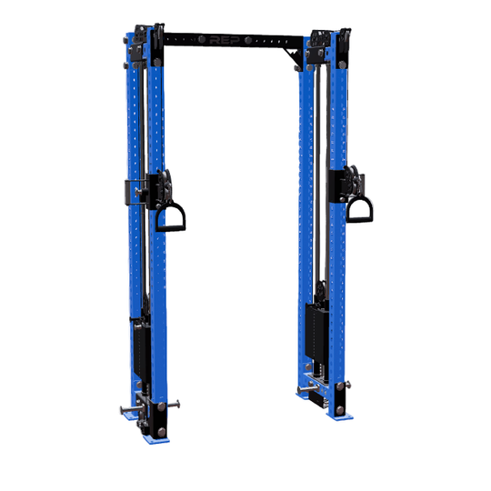 REP Fitness Functional Trainers 4-Post / 80" + 16" / Blue Athena Side-Mount Functional Trainer Builder
