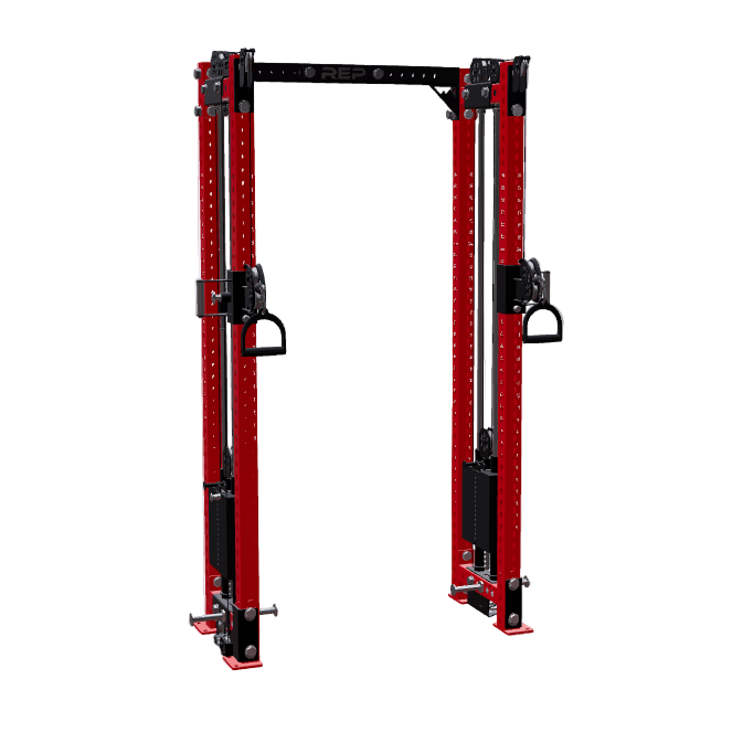 REP Fitness Functional Trainers 4-Post / 80" + 16" / Red Athena Side-Mount Functional Trainer Builder