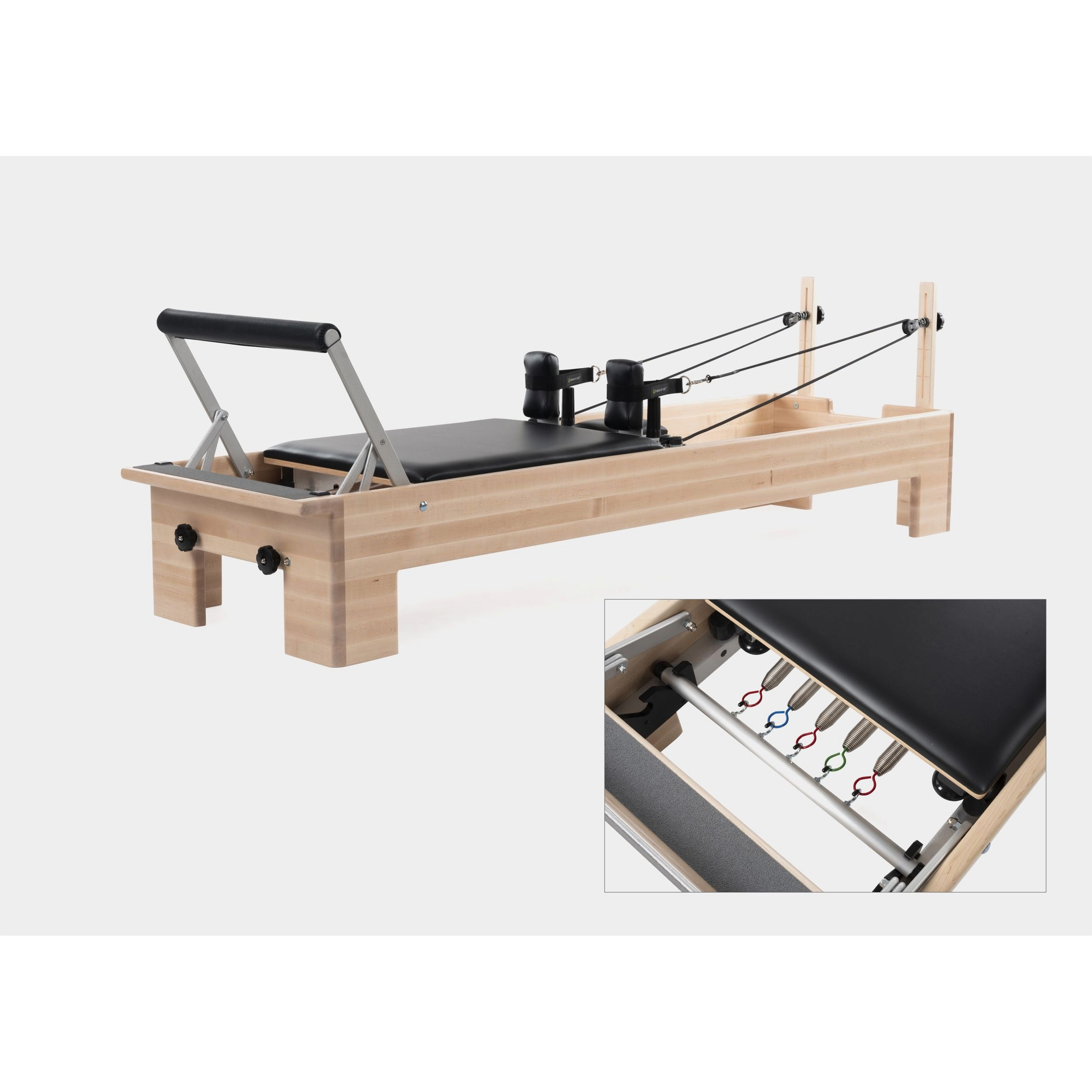 Balanced Body Reformers Black / Classic Footbar - No-Roll Springbar Studio Reformer
