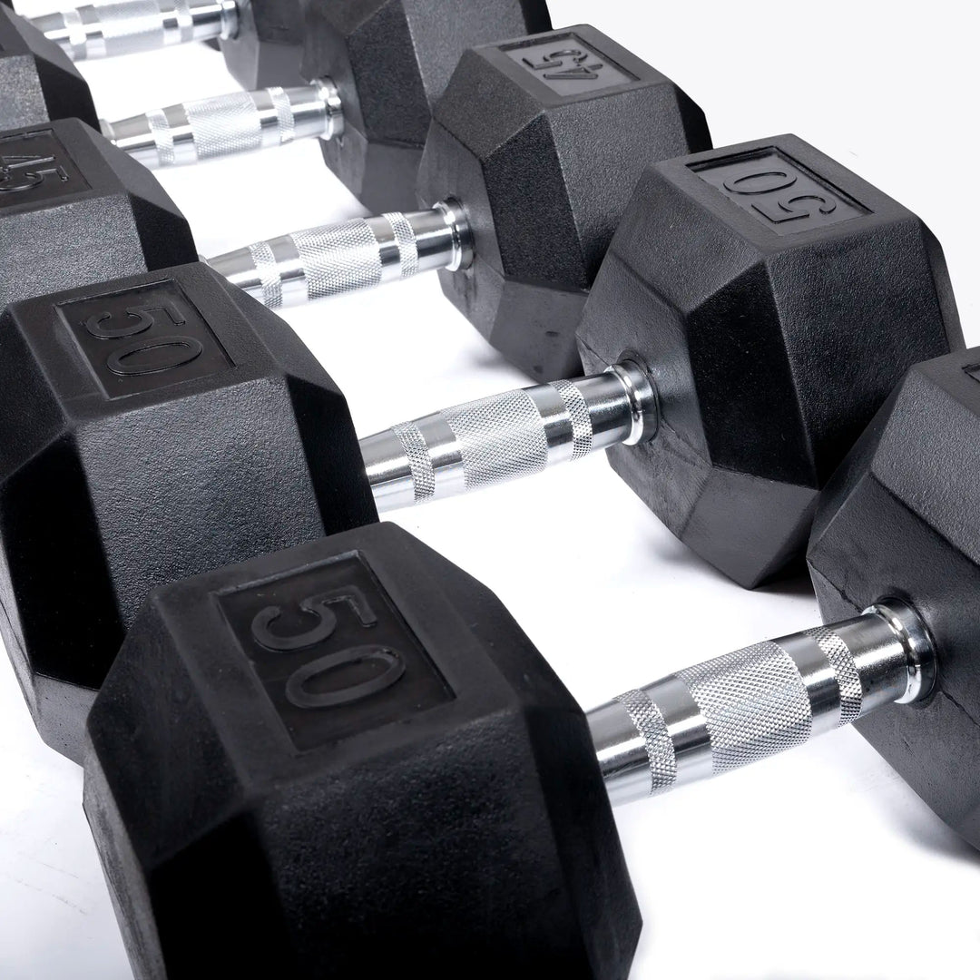Best rubber hex dumbbells set hotsell