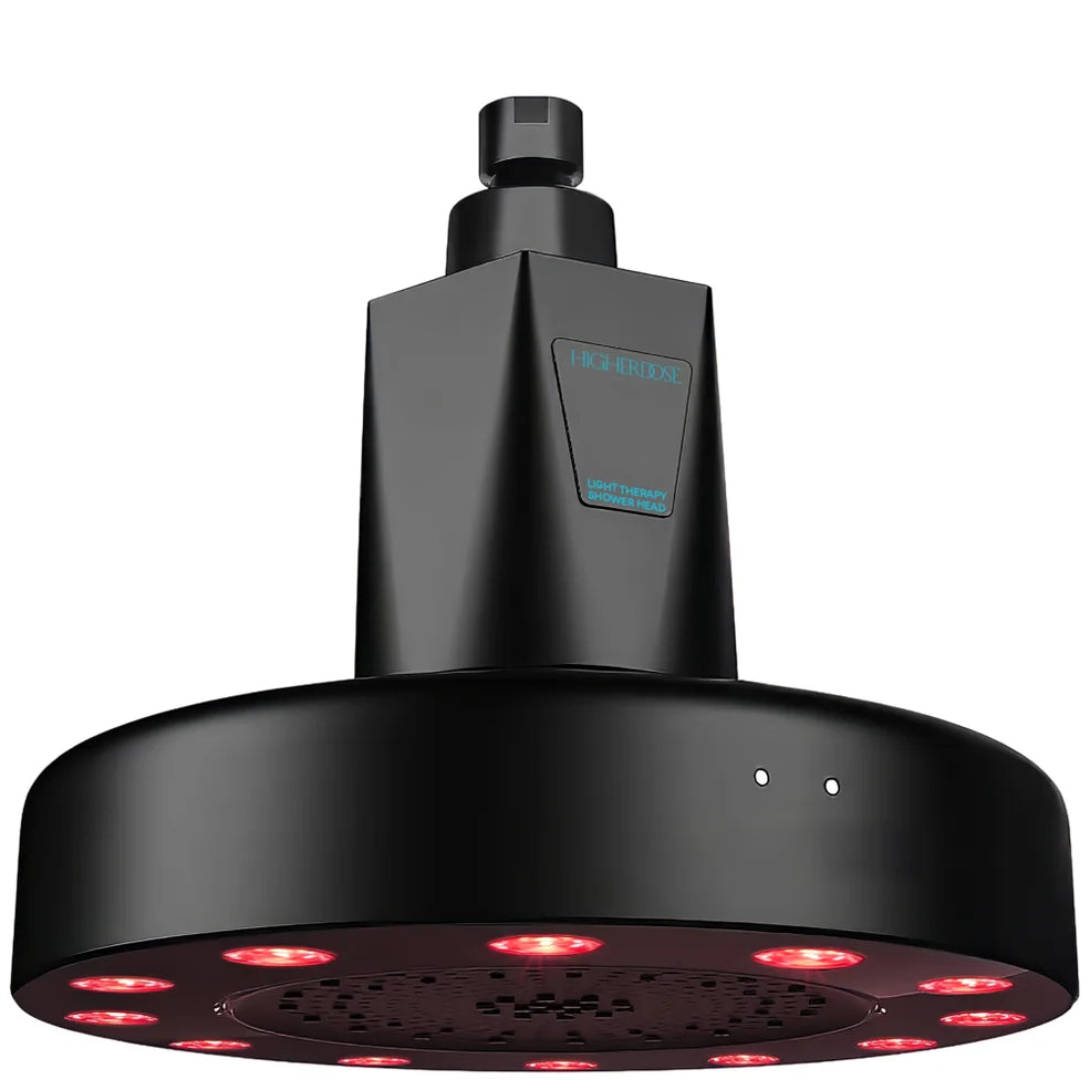 HigherDOSE Red Light Therapy Matte Black Red Light Showerhead Filter
