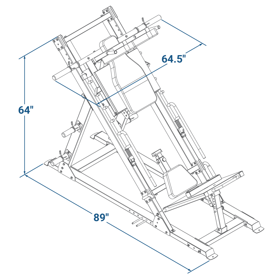 Overall Machine Dimensions Leg Machines | Northern Fitness Canada