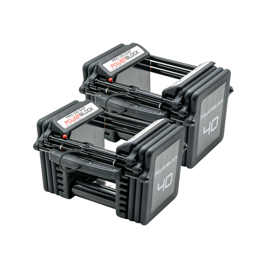 PowerBlock Adjustable Dumbbells Stage 1 - 5lb to 40lb Pro 100 EXP Dumbbell Set