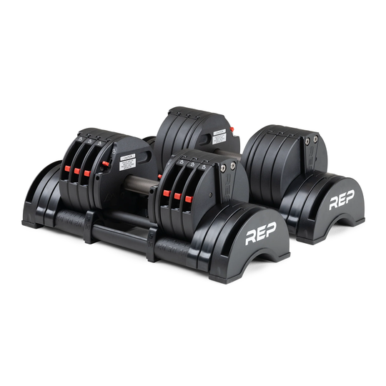 REP Fitness Adjustable Dumbbells Black / 40 LB Pair QuickDraw Adjustable Dumbbells (LB)