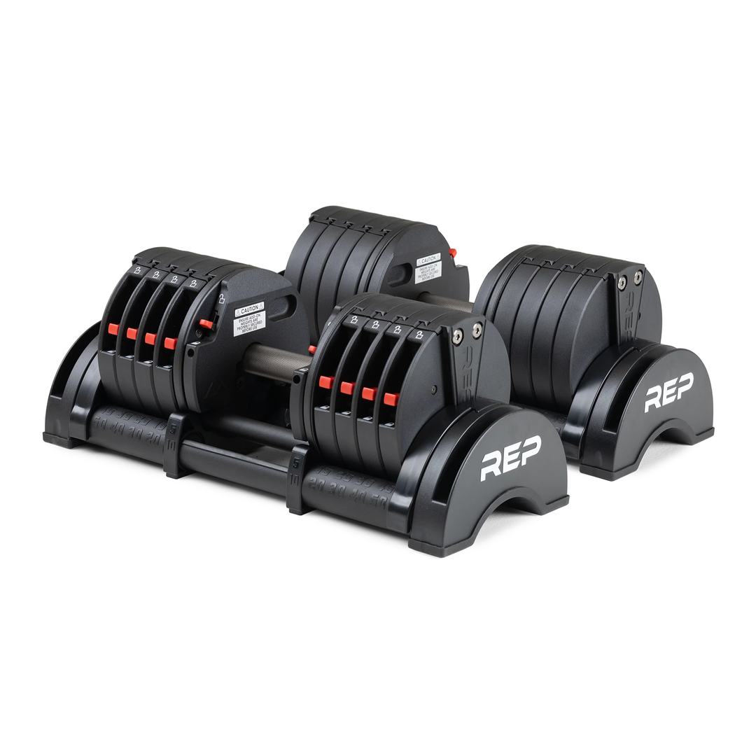 REP Fitness Adjustable Dumbbells Black / 50 LB Pair QuickDraw Adjustable Dumbbells (LB)