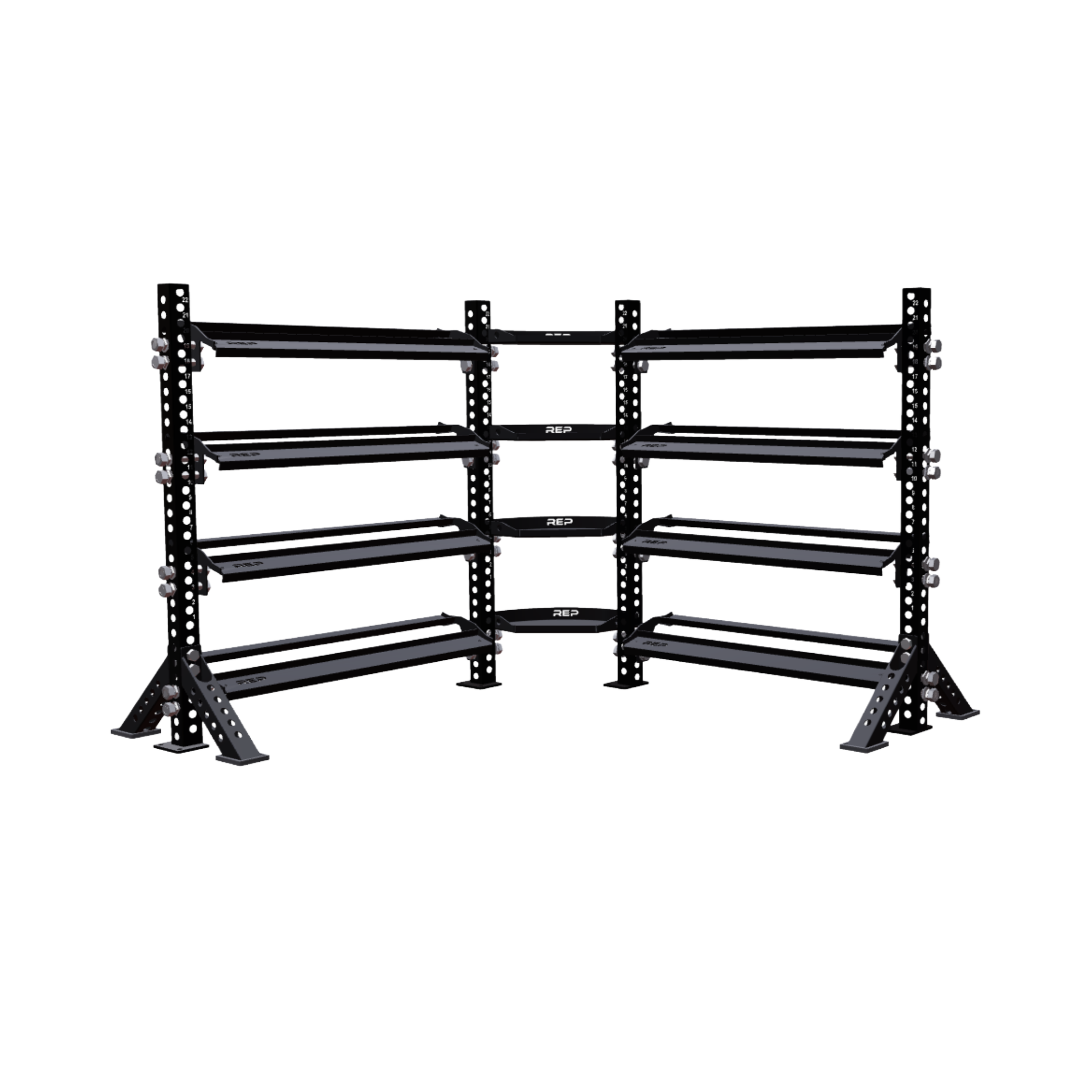 REP Fitness Storage Corner Unit / Metallic Black Stand-Alone Modular Storage System 2.0