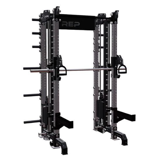 REP Fitness Functional Trainers 4-Post / 80" + 26" / Clear Coat Summit All-In-One Trainer with Athena