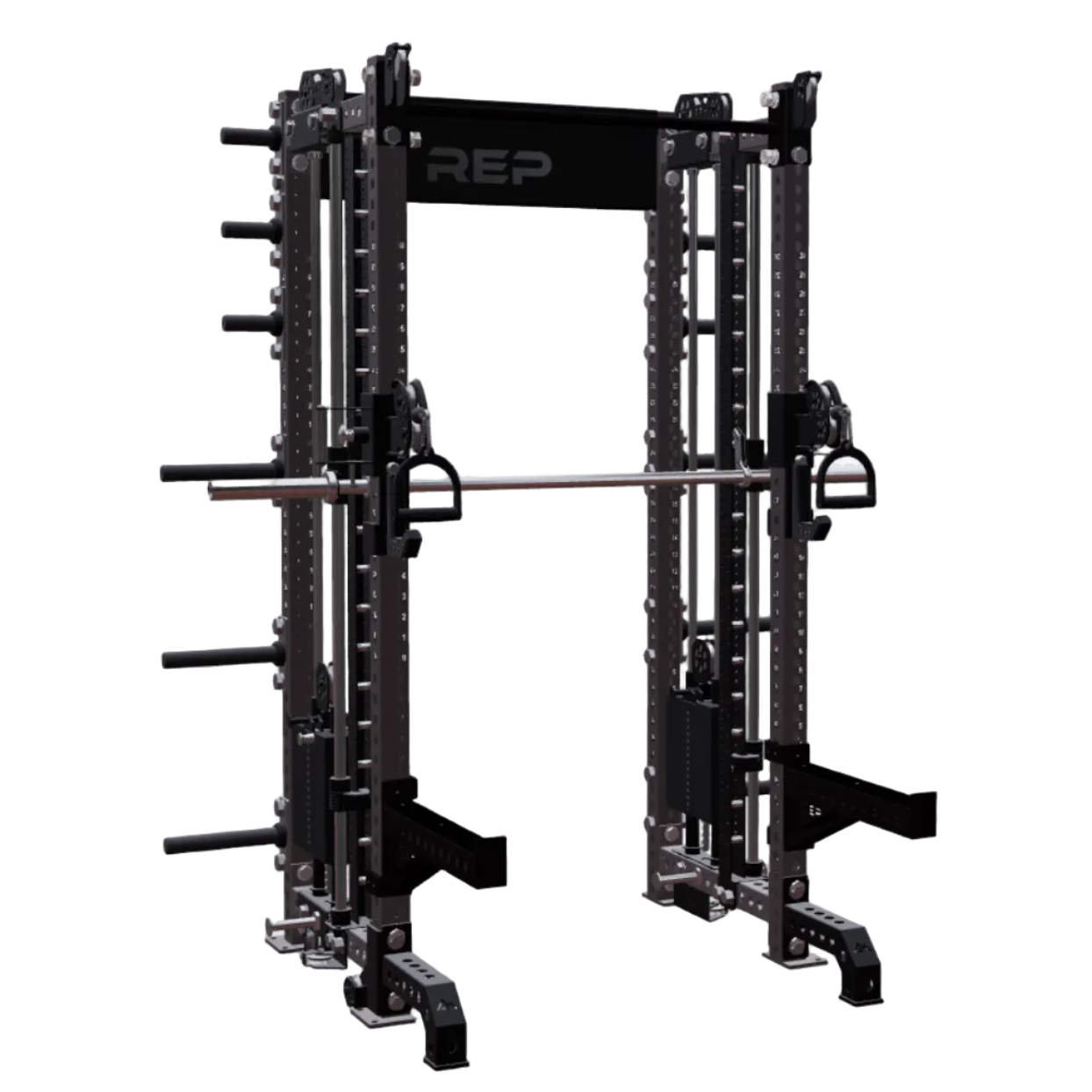 REP Fitness Functional Trainers 4-Post / 80" + 26" / Matte Black Summit All-In-One Trainer with Athena