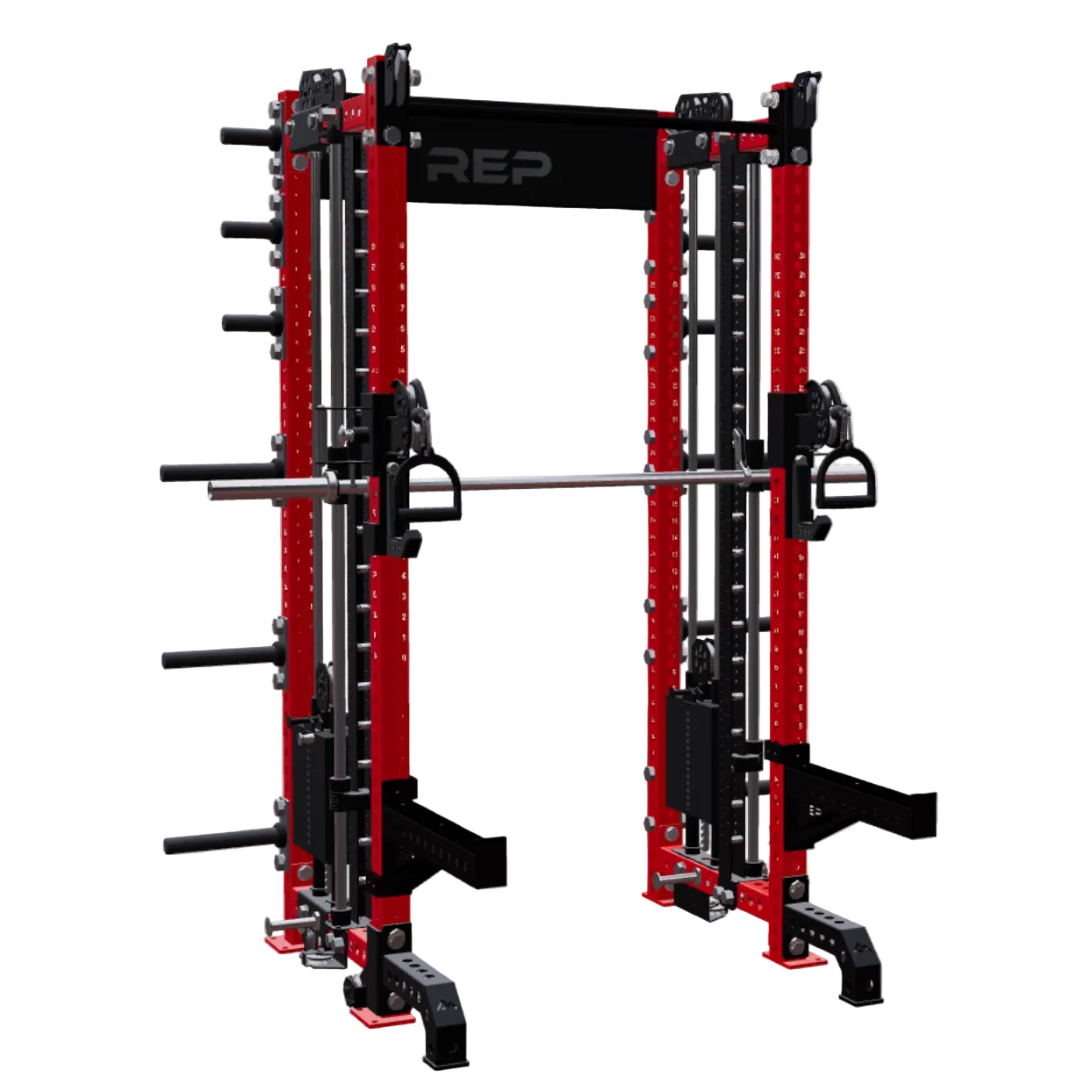 REP Fitness Functional Trainers 4-Post / 80" + 26" / Red Summit All-In-One Trainer with Athena