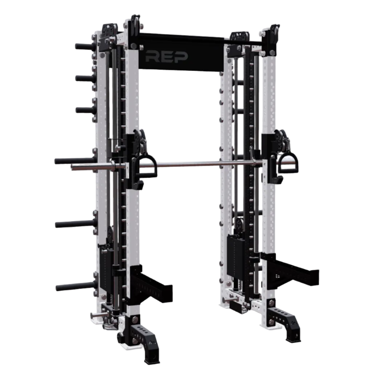 REP Fitness Functional Trainers 4-Post / 80" + 26" / White Summit All-In-One Trainer with Athena