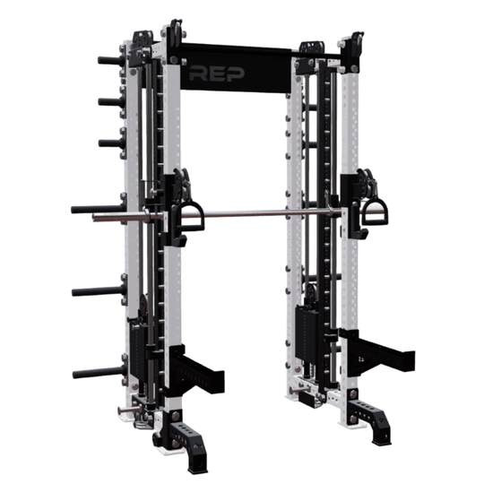 REP Fitness Functional Trainers 4-Post / 80" + 26" / White Summit All-In-One Trainer with Athena