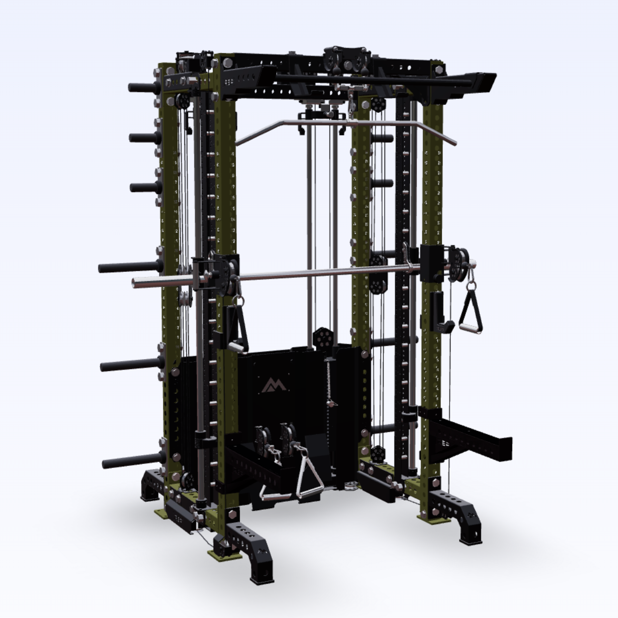 REP Fitness Functional Trainers 4-Post / 80" + 26" / Army Green Summit All-In-One Trainer with Ares 2.0